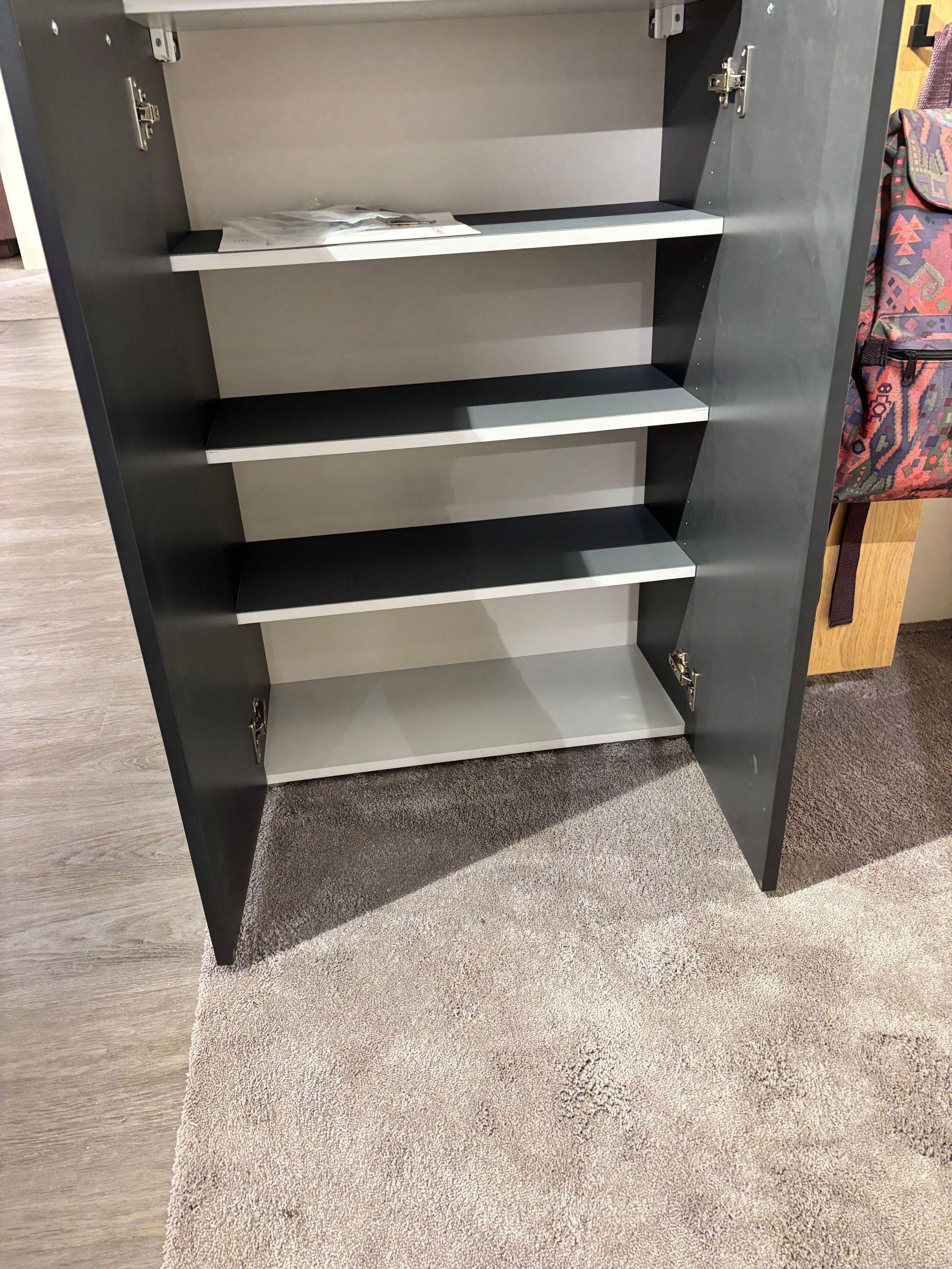 Garderoben  Garderobenkombi "Malaga" Anthrazit Lack, Wildeiche bianco