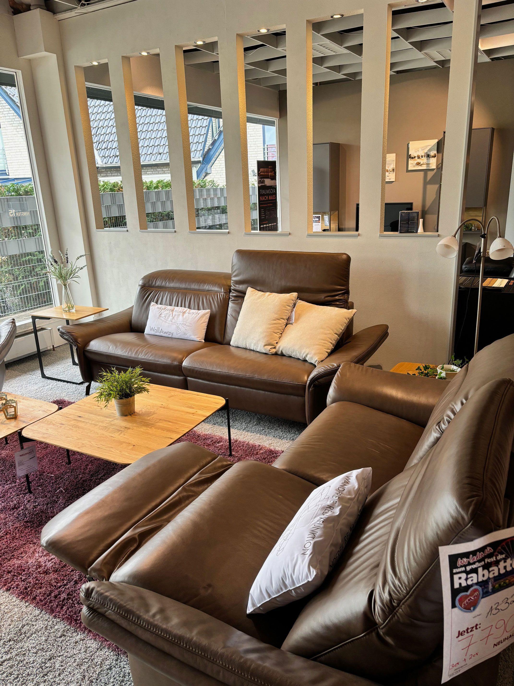 Polstergarnitur - "1065"  Leder: Longlife zigarre, Gr. 31.