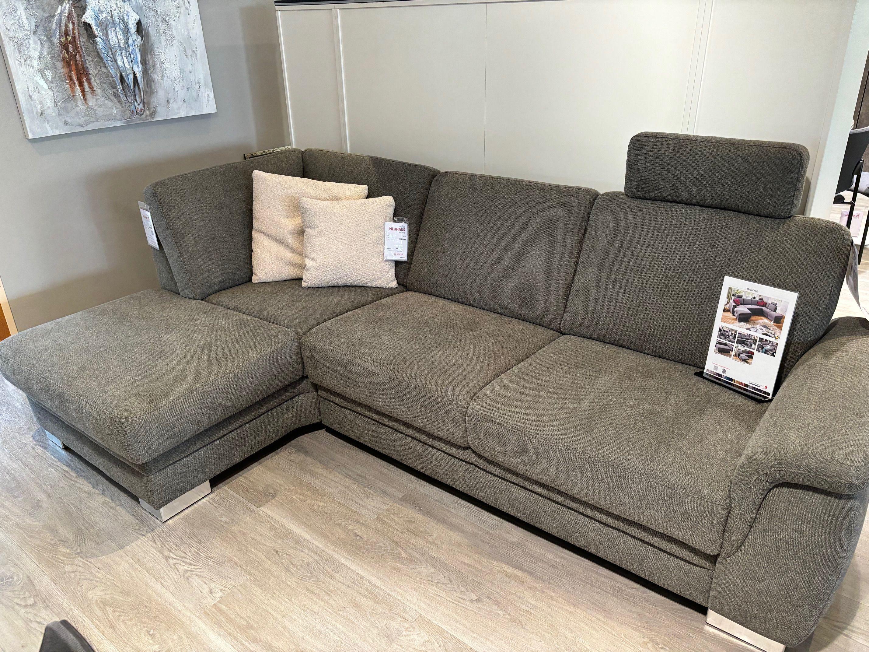Eckgarnitur "Nell" Stoff: Free steel, Gr. 2.
