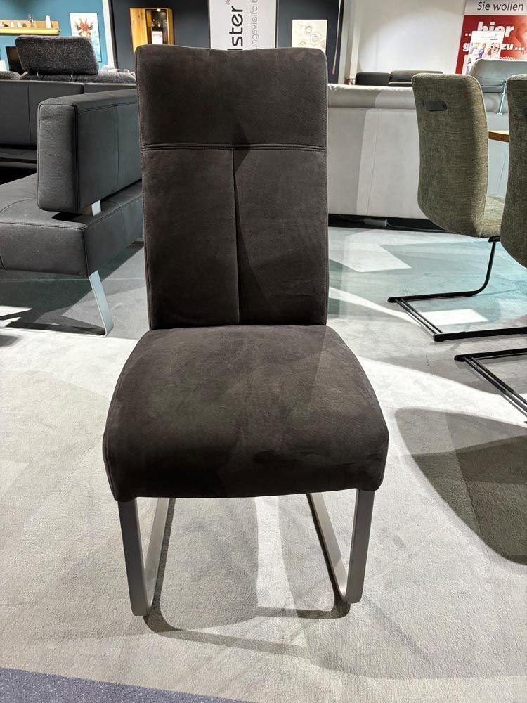Stuhlgruppe „Talena“ Stoff: Büffellederoptik anthrazit